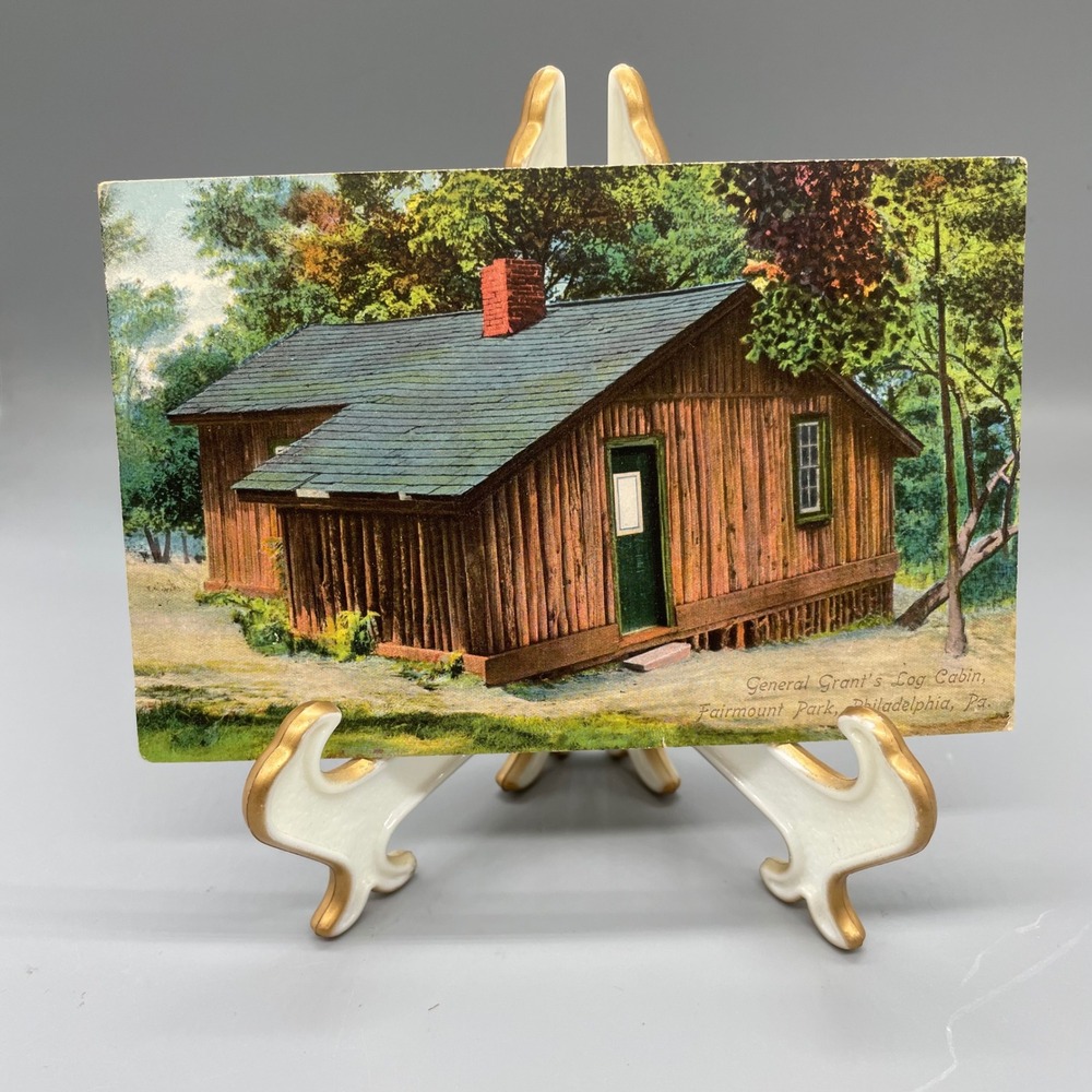 Antique‎ Postcard General Grant's Log Cabin Fairmount Park Philadelphia PA 1900s